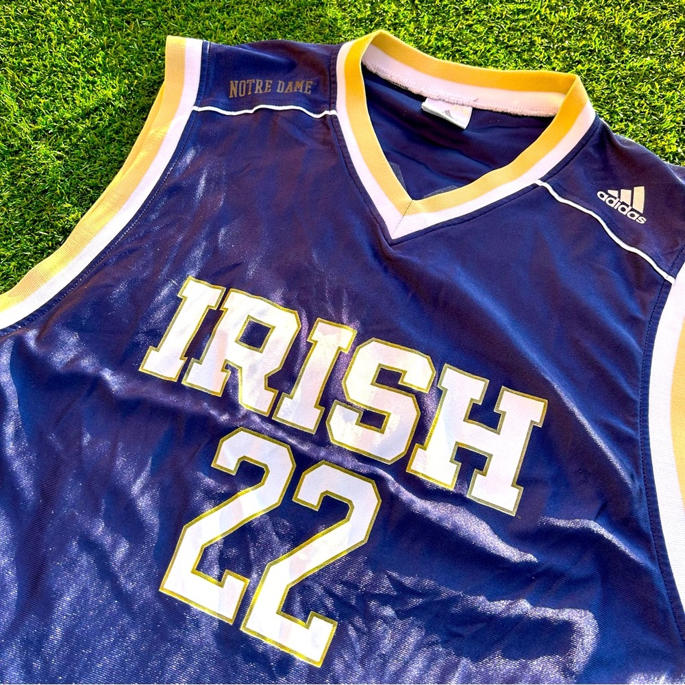 Adidas Basketball Jersey #22 Notre Dame Fighting Irish Men Large XL Navy